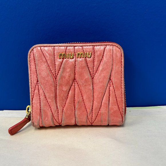 Miu Miu Bags Miu Miu Leather Quilted Zip Around Wallet Poshmark